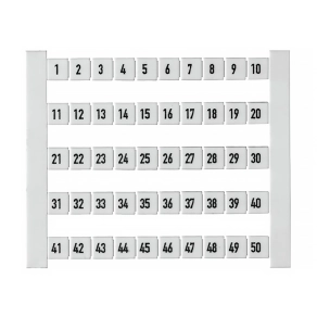   Weidmüller sorkapocs jelölő szám 1-50 fehér DEK 5 FW 1-50 0473460001