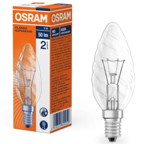   Osram E14 izzó 11W, 50 lm, 2700 K, melegfehér, üveg -Classic BW
