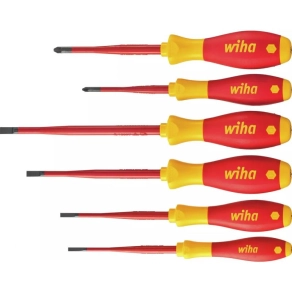   Wiha 36455 csavarhúzó készlet, lapos, Pozidriv (PZ), 6 részes, 1000V, SoftFinish slimFix