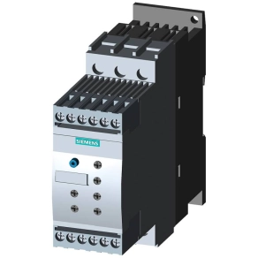   Siemens 3RW4028-1BB04 lágyindító, 18,5kW/38A, 24VAC/DC, termisztoros motorvédelemmel, S0, csav.
