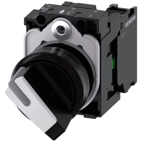   Siemens 3SU1100-2BF60-1BA0 komplett kapcsoló, 2 állású, fehér, 1NO, csavaros Sirius