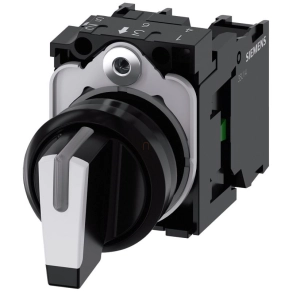   Siemens 3SU1100-2BL60-1NA0 komplett kapcsoló, 3 állású, fehér, 2NO, csavaros Sirius