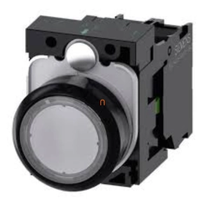   Siemens 3SU1152-6AA60-1AA0 komplett jelzőlámpa, fehér, 24VAC/DC, fém, csavaros Sirius