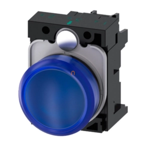   Siemens 3SU1102-6AA50-1AA0 komplett jelzőlámpa, kék, 24VAC/DC, csavaros Sirius