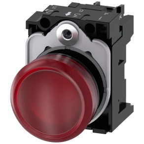   Siemens 3SU1106-6AA20-1AA0 komplett jelzőlámpa, piros, 230VAC, csavaros Sirius