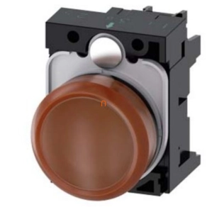   Siemens 3SU1106-6AA00-1AA0 komplett jelzőlámpa, narancs, 230VAC, csavaros Sirius