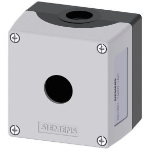   Siemens 3SU1801-1AA00-1AA1 nyomógomb tokozat, üres, 1 lyukú, középpontos furattal, szürke Sirius