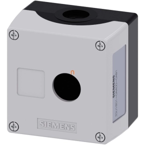   Siemens 3SU1801-0AA00-0AB1 nyomógomb tokozat, műanyag, 1 lyukú, szürke Sirius