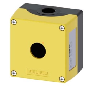   Siemens 3SU1851-0AA00-0AA2 nyomógomb tokozat, fém, 1 lyukú, sárga Sirius
