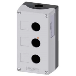   Siemens 3SU1803-0AA00-0AB1 nyomógomb tokozat, műanyag, 3 lyukú, szürke Sirius