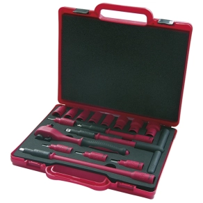 HAUPA 220402 racsniskulcs koffer 16 részes 3/8 1000V