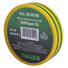   Szigetelő szalag professzionális célokra HUPtape15 25x20m zöld-sárga 263880