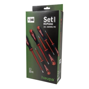   Haupa csavarhúzó készlet 6db-os 1000V-os Slim PZ (VDE) vékonyított pe