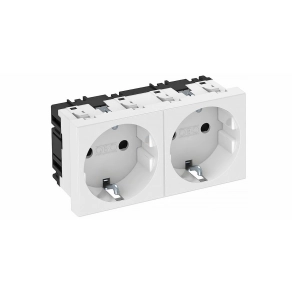   Obo védőérintkezős Csatlakozóaljzat 0°, kettes, hófehér 250V, 10/16A 6120022