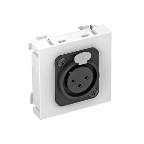   Obo Modul45 3 pól. XLR csatl.aljz. Hüvely csavaros rögzítéssel, hófehér 45x45mm 6105250