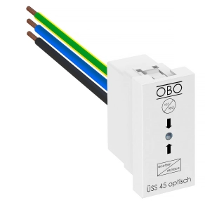   Obo túlfeszültségvédelem, Modul 45 optikai kijelzéssel 255V, hófehér 6117473