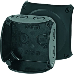   Hensel KF 0200 B Kábelösszekötő doboz kapcsok nélkül, 93x93x62mm IP66 fekete, időjárásálló