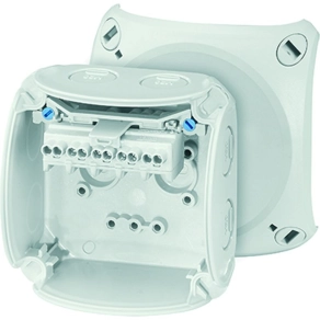   Hensel KF 0202 G Kábelösszekötő doboz kapcsokkal, 93x93x62mm IP66 szürke, időjárásálló