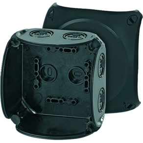   Hensel KF 0400 B kábelösszekötő doboz kapcsok nélkül, 104x104x70mm IP66 fekete, időjárásálló