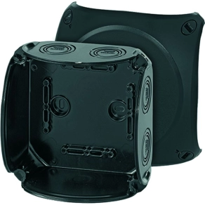   Hensel KF 0600 B Kábelösszekötő doboz kapcsok nélkül, 130x130x77mm IP66 fekete, időjárásálló