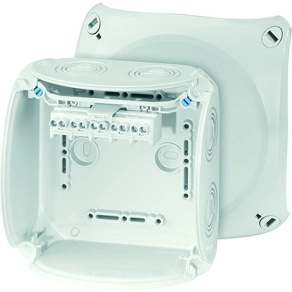   Hensel KF 0604 G Kábelösszekötő doboz kapcsokkal, 130x130x77mm IP66 szürke, időjárásálló