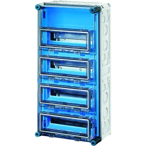   Hensel Mi-1444 kismegszakító szekrény 4x12x18mm osztásegységig, kapcsok nélkül, 4 csapófedéllel