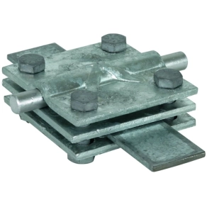   DEHN 321045 Keresztösszekötő kapocs St/tZn Rd 8-10/FI 30-40 mm-hez Fl 30-40/30-40 mm köztes lemezzel KS 8.10 FL40 STTZN
