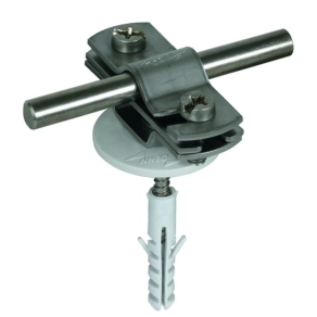   DEHN 286819 Vezetőtartó fedőbilinccsel NIRO Rd 7-10/FI 30 mm-hez facsavarral és dübellel LH ZS 7.10 FL30 AS KD8X40 V2A
