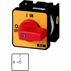   Eaton 009046 T0-1-102/E-RT Be-Ki kapcsoló VÉSZ-KI 2P 20A beépíthető