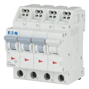   Eaton kismegszakító, 10kA, dugaszolókA,pcsokkA,l, pli-c16/3n-101342