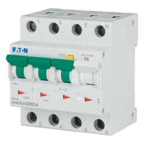   Eaton áramvédő kismegszakító 6 kA, 3P+N, mrb6-6/3n/d/003-a-120669