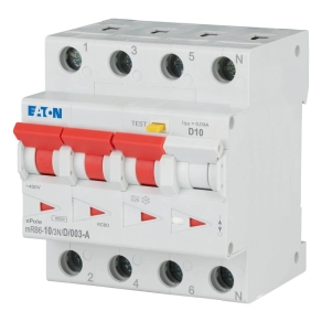   Eaton áramvédő kismegszakító 6 kA, 3P+N, mrb6-10/3n/d/003-a-120670