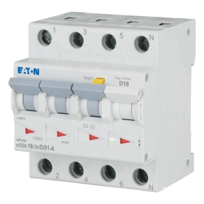   Eaton áramvédő kismegszakító 6 kA, 3P+N, mrb6-16/3n/d/01-a-120676