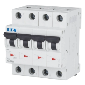   Eaton kismegszakító, 10kA, négy pólusú, pl7-d40/4-165208