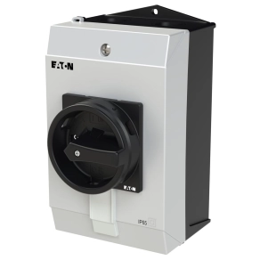  Eaton főkapcsoló három pólusú 32A tokozott, árnyékoló lemezzel, p1-32/i2h/mbs/svb-sw-182418