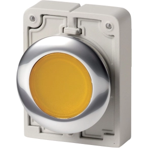   Eaton világító nyomógomb, 30mm, lapos, sárga, m30c-fdl-y-182928