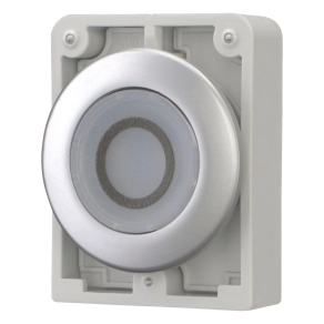   Eaton világító nyomógomb, 30mm, lapos, fehér, "o", m30c-fdl-w-x0-182929