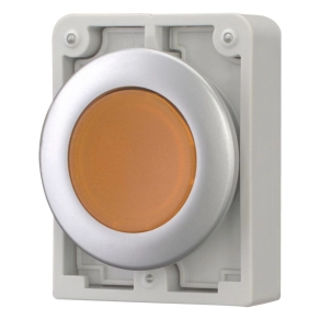   Eaton világító reteszelt nyomógomb, 30mm, lapos, borostyán, m30c-fdrl-a-182949