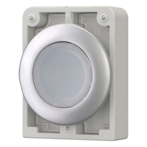   Eaton világító reteszelt nyomógomb, 30mm, lapos, fehér, m30c-fdrl-w-182950