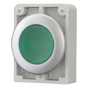   Eaton világító reteszelt nyomógomb, 30mm, lapos, zöld, m30c-fdrl-g-182952