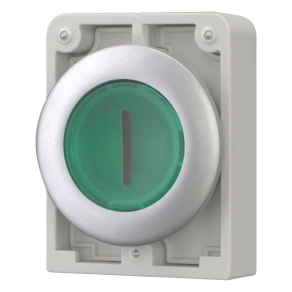   Eaton világító nyomógomb, 30mm, lapos, zöld "i", m30c-fdl-g-x1-182957