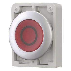   Eaton világító nyomógomb, 30mm, lapos, zöld "o", m30c-fdl-r-x0-182958