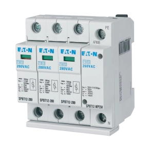   Eaton villámáram és túlfeszültség levezető készlet B+C 12, 5kA/50kA tn-s, spbt12-280-3+Npe50-184750