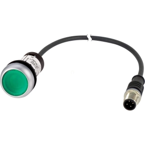   Eaton világító nyomógomb, 24V, 1z, zöld, 0.2m, m12a, c22-dl-g-k10-24-p1-185554