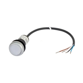   Eaton világító nyomógomb, 24V, 1z, fehér, 1m, kábel, c22-dl-w-k10-24-p62-185588