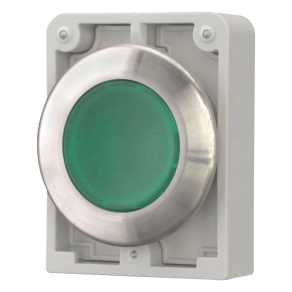   Eaton világító nyomógomb, fém, 30mm, lapos, zöld, m30i-fdl-g-188060