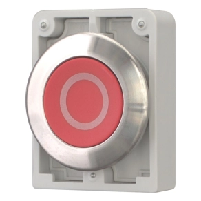   Eaton nyomógomb, fém, 30mm, lapos, piros, "o", m30i-fd-r-x0-188105