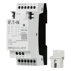   Eaton 24V DC, bővítő;4ai, pt100/1000/ni1000, 12bit, push-in, easy-e4-dc-négy pólusúe1p-197517