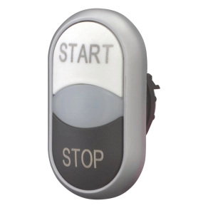   Eaton kettős világító nyomógomb (fekete-fehér, start-sto, m22-ddl-ws-gb1/gb0-216708