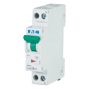 Eaton kismegszakító, 6 kA, 1P+1N 1TE, pln6-c6/1n-de-263279
